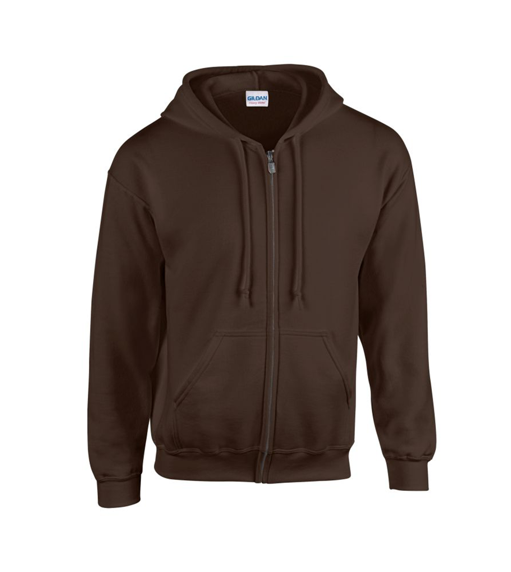 Heavyweight Blend Adult Full Zip Hooded Sweatshirt | DARK CHOCOLATE