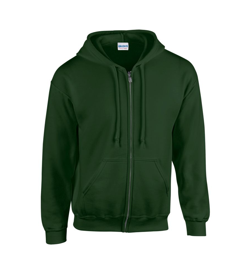 Heavyweight Blend Adult Full Zip Hooded Sweatshirt | FOREST GREEN