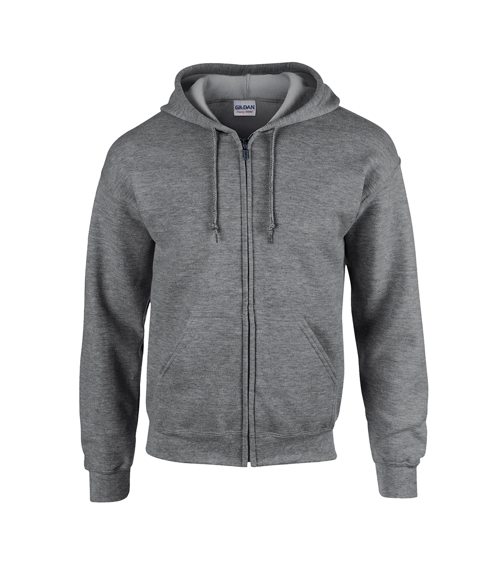 Heavyweight Blend Adult Full Zip Hooded Sweatshirt | GRAPHITE HEATHER