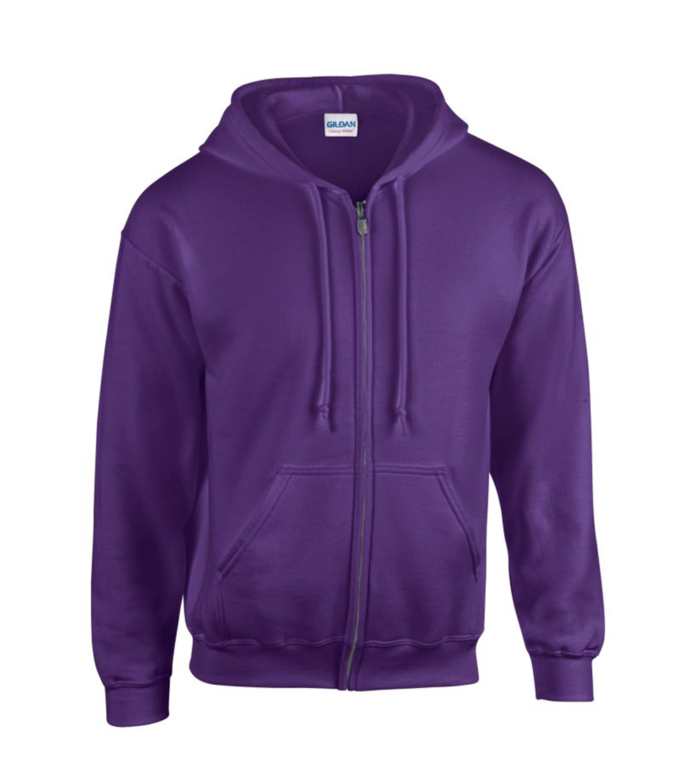 Heavyweight Blend Adult Full Zip Hooded Sweatshirt | PURPLE
