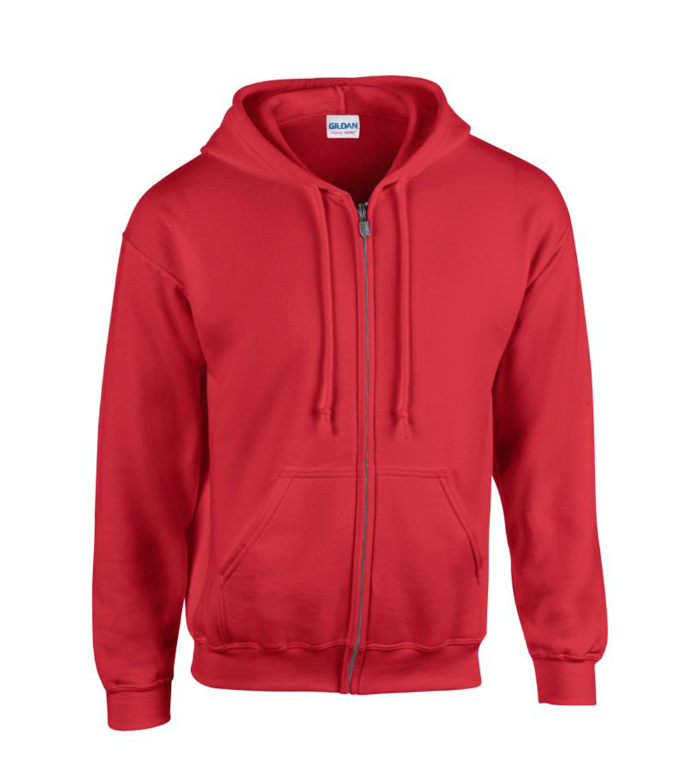 Heavyweight Blend Adult Full Zip Hooded Sweatshirt | RED