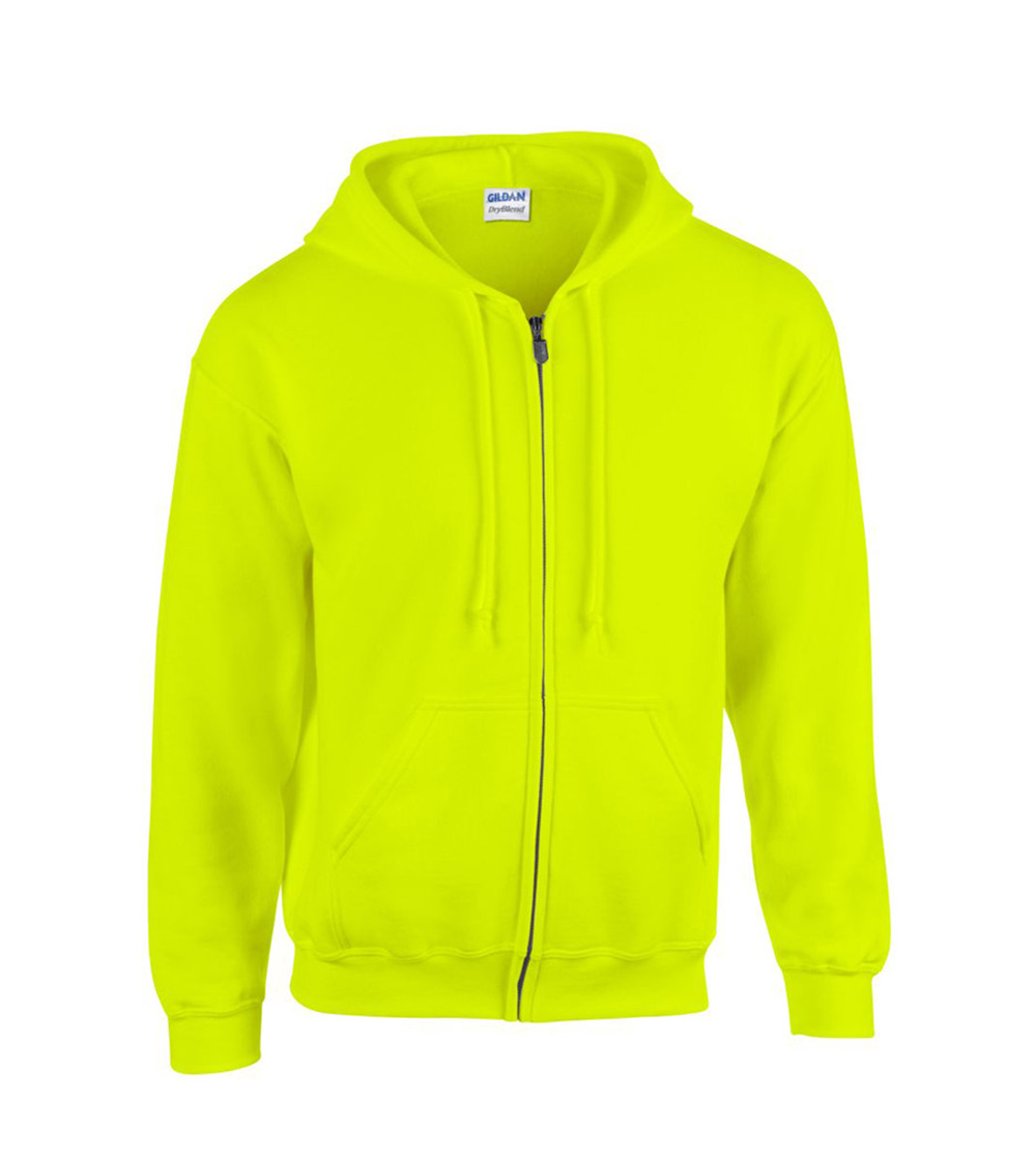 Heavyweight Blend Adult Full Zip Hooded Sweatshirt | SAFETY GREEN