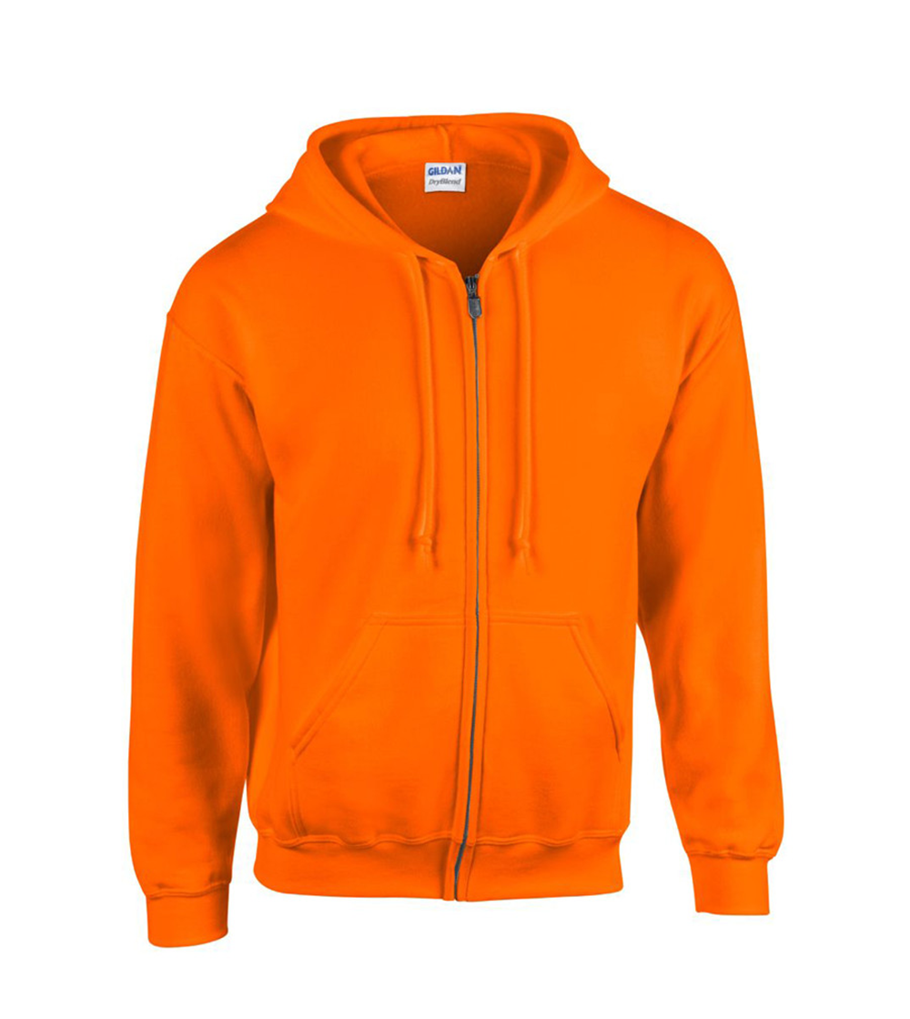 Heavyweight Blend Adult Full Zip Hooded Sweatshirt | SAFETY ORANGE
