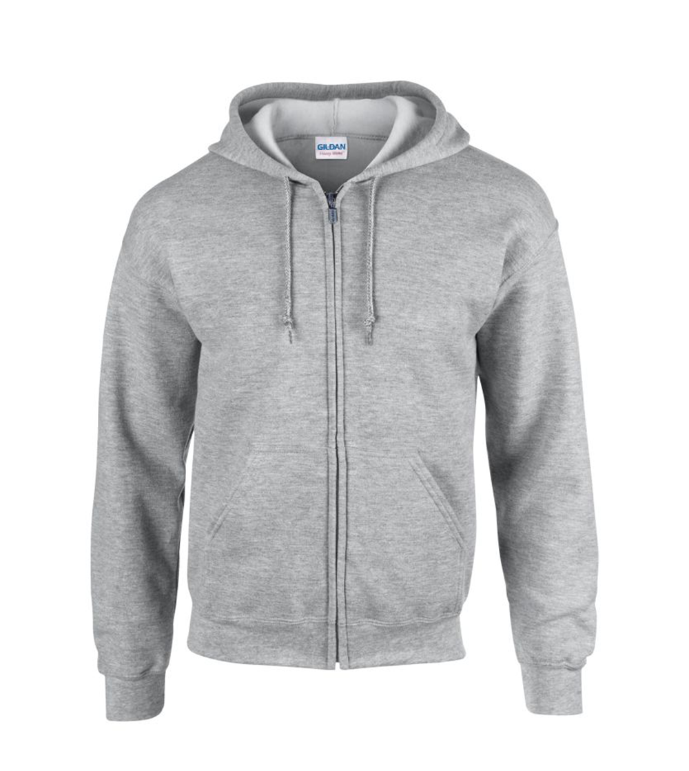 Heavyweight Blend Adult Full Zip Hooded Sweatshirt | SPORTS GREY