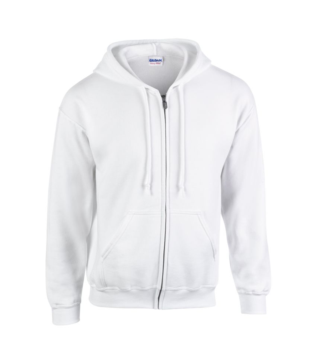 Heavyweight Blend Adult Full Zip Hooded Sweatshirt | WHITE