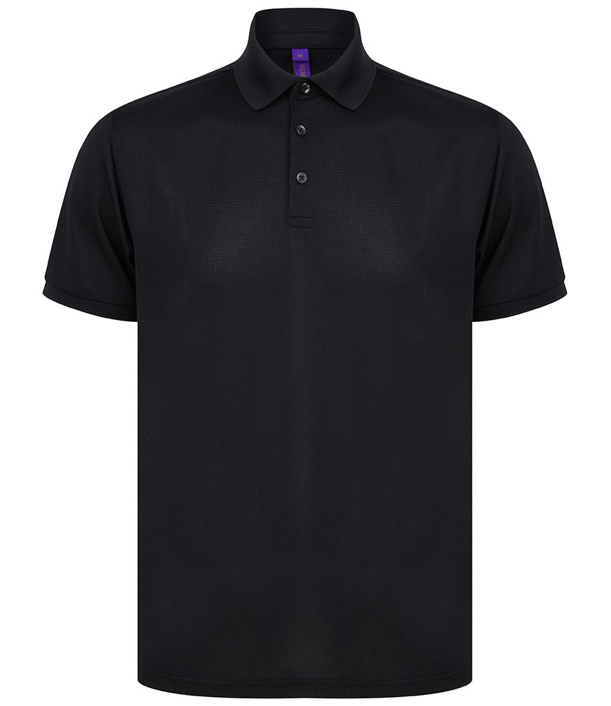Recycled Polyester Pique Polo Shirt | BLACK