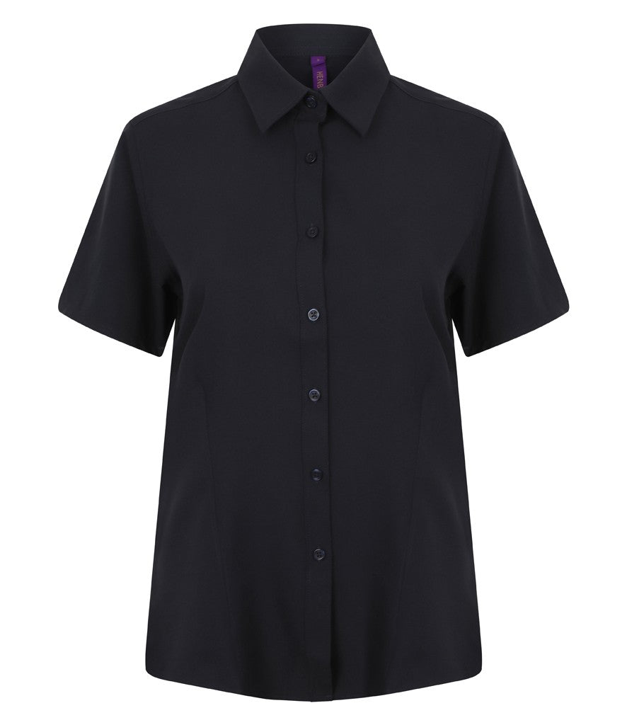 Ladies Wicking Anti-bacterial Short Sleeve Shirt | NAVY