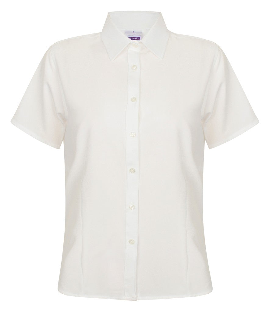 Ladies Wicking Anti-bacterial Short Sleeve Shirt | WHITE