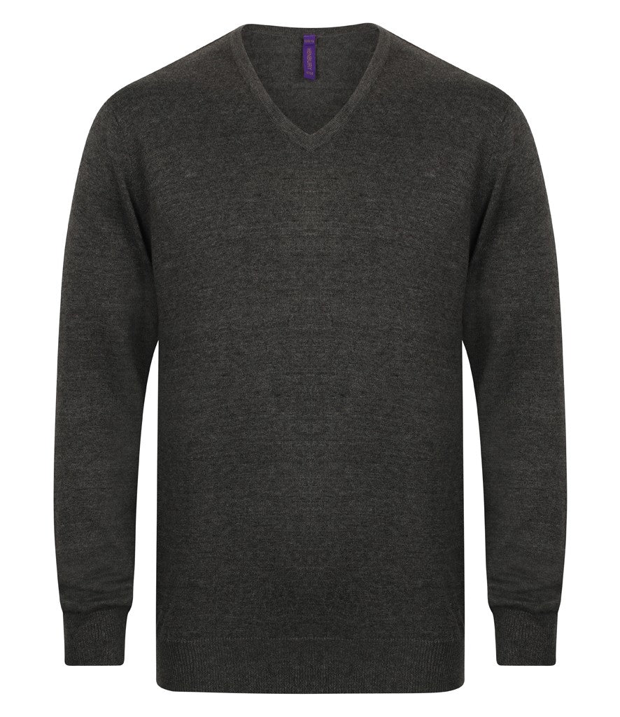 Mens Lightweight V-Neck Jumper | GREY MARL