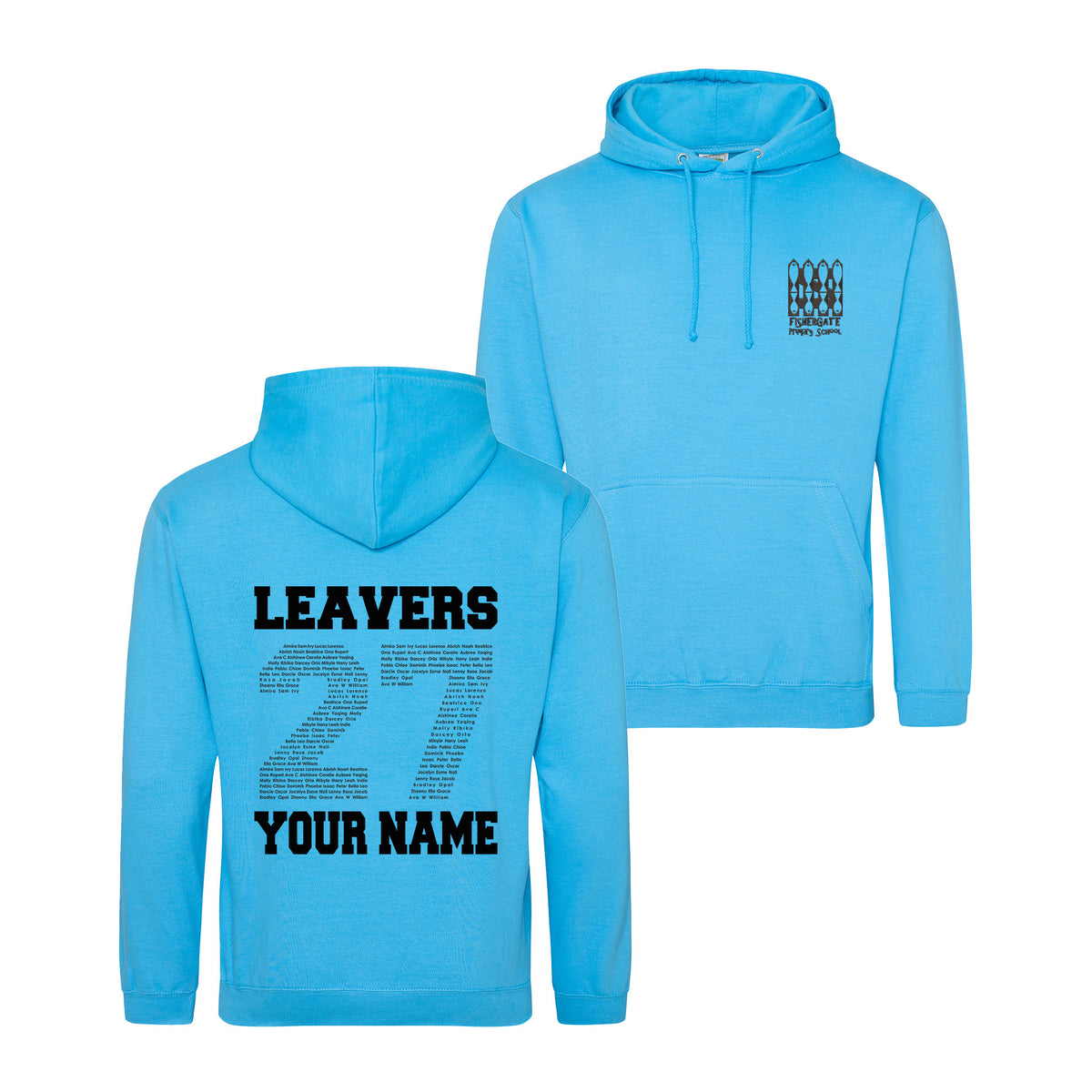 Fishergate School Leavers Hoodie (with Name) | HAWAIIAN BLUE