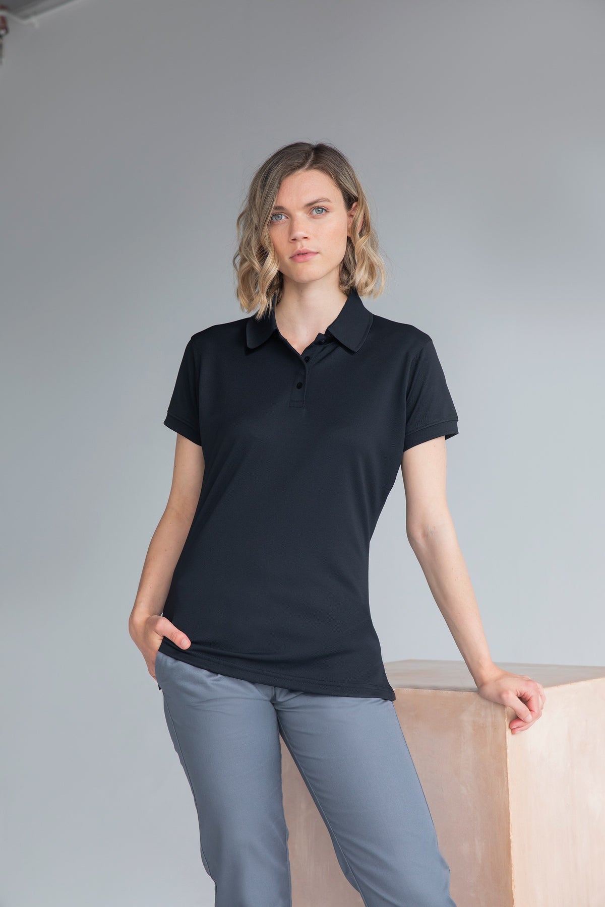 Recycled Polyester Pique Polo Shirt | CHARCOAL