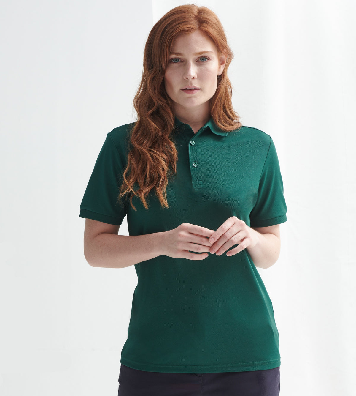 Recycled Polyester Pique Polo Shirt | BOTTLE GREEN