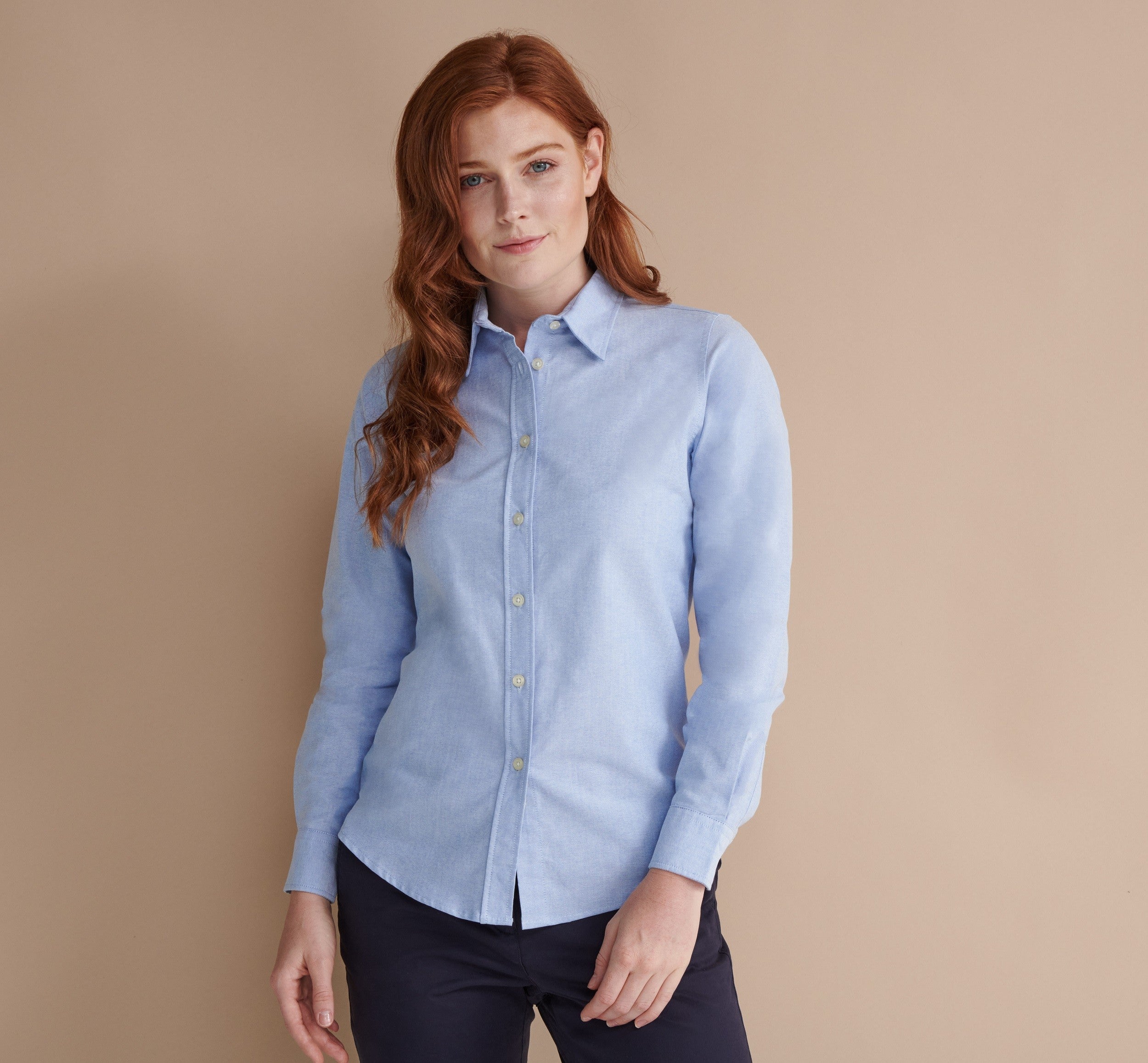Women's Classic Long Sleeved Oxford Shirt | BLUE