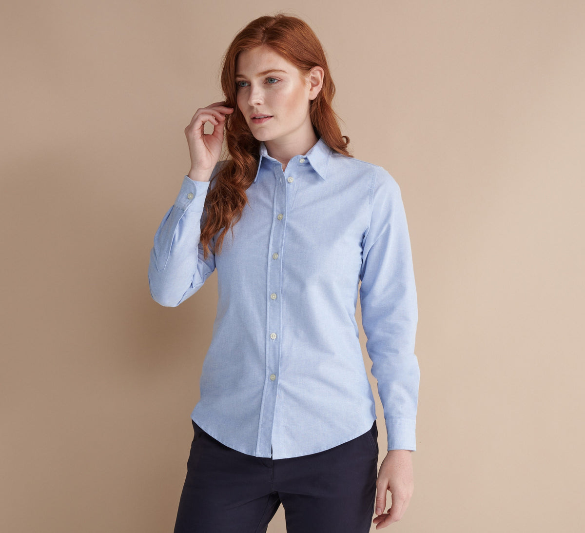 Women's Classic Long Sleeved Oxford Shirt | BLUE