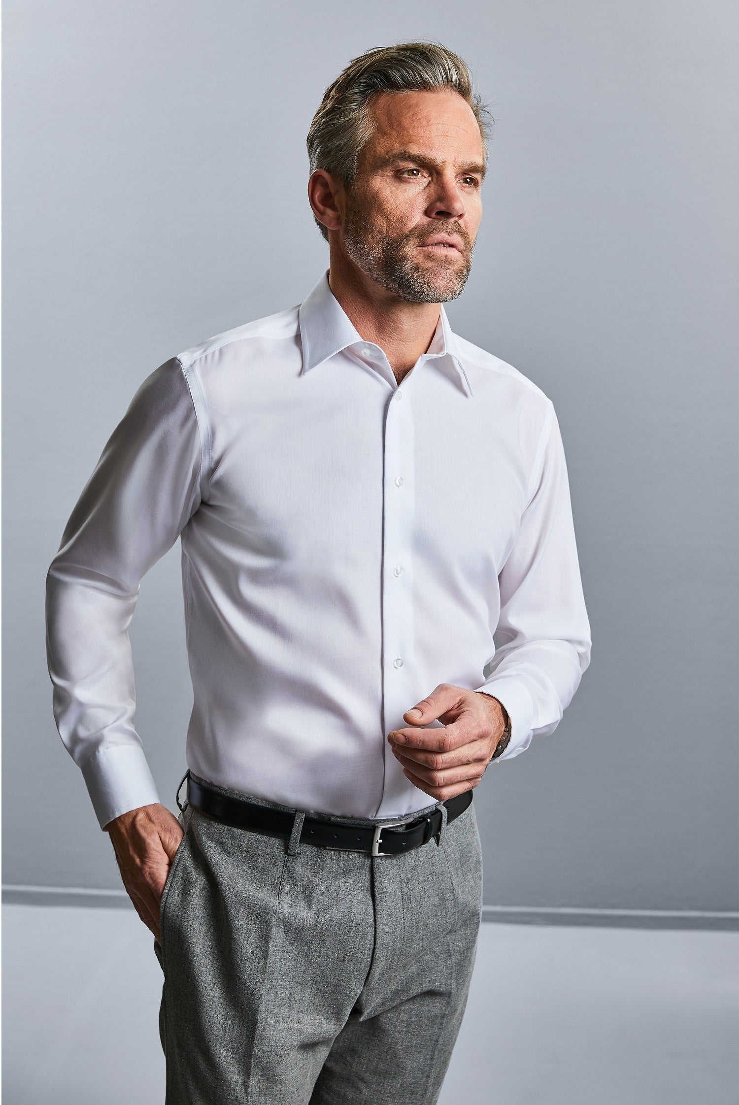 Mens Long Sleeve Tailored Ultimate Non Iron Luxury Shirt | BRIGHT SKY