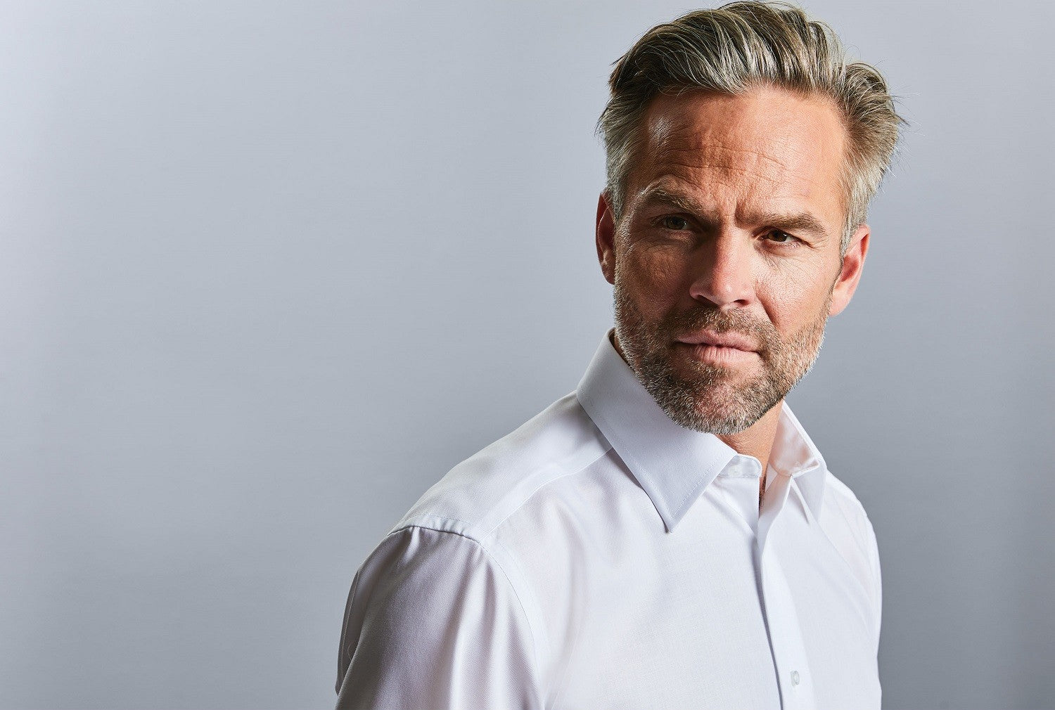 Mens Long Sleeve Tailored Ultimate Non Iron Luxury Shirt | WHITE