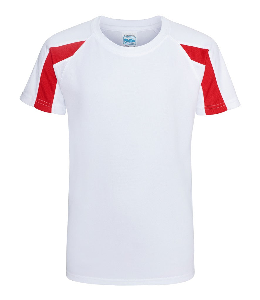 Kids Contrast Cool T | ARCTIC WHITE/FIRE RED