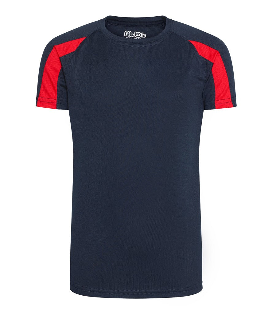 Kids Contrast Cool T | FRENCH NAVY/FIRE RED
