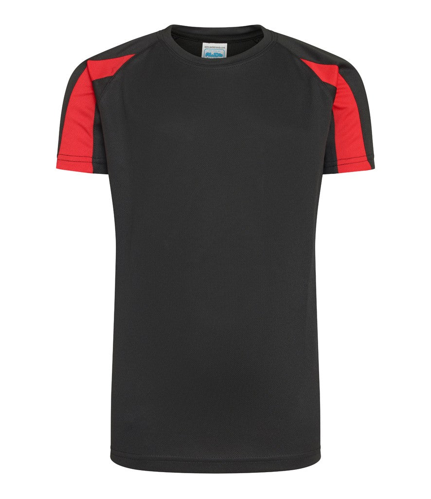 Kids Contrast Cool T | JET BLACK/FIRE RED