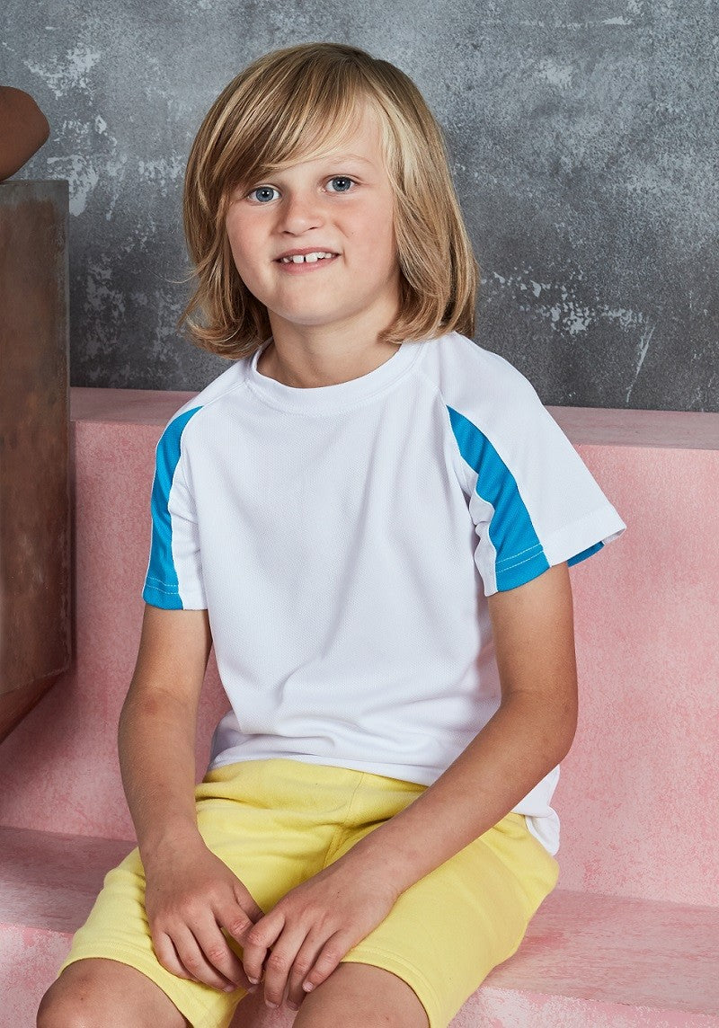 Kids Contrast Cool T | FRENCH NAVY/FIRE RED