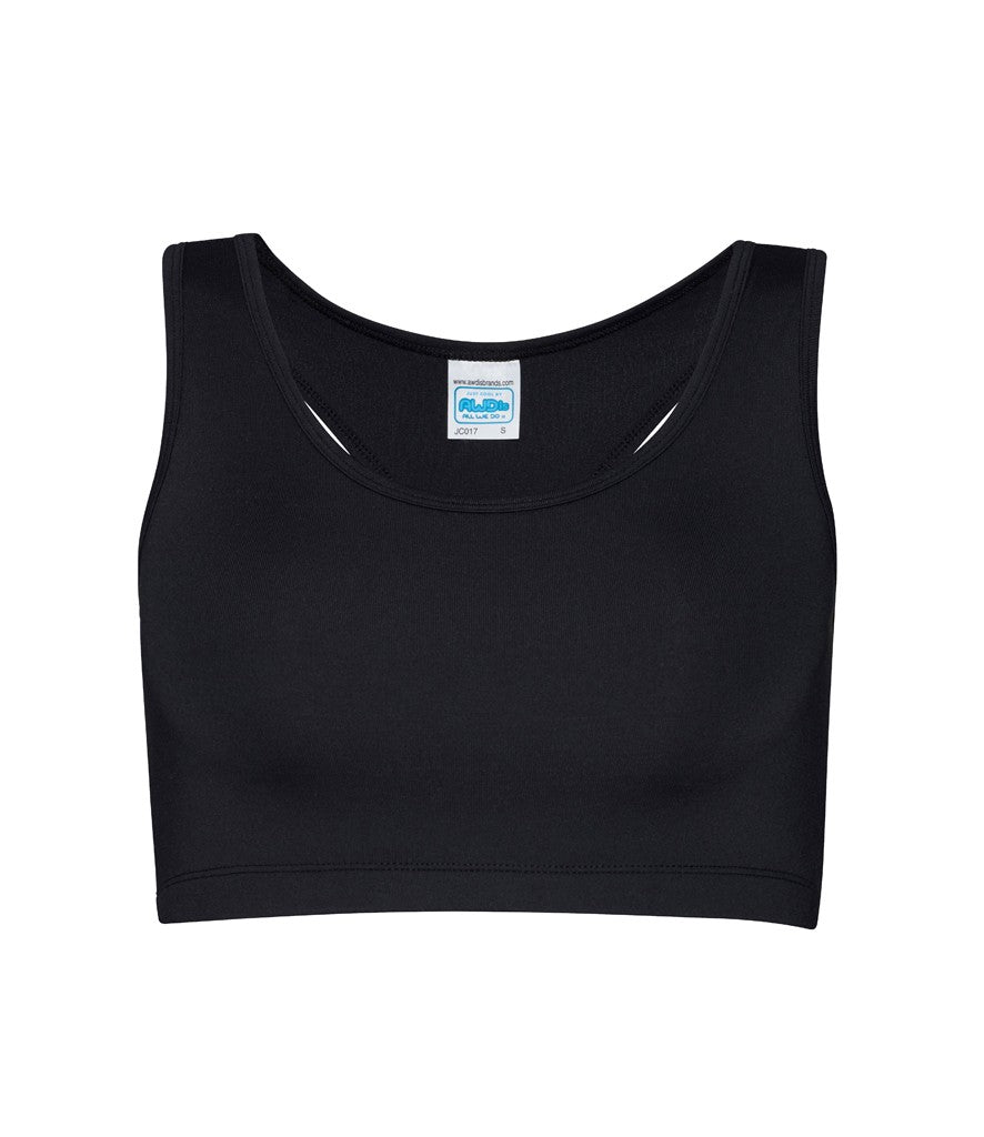 Girlie Cool Sports Crop Top | JET BLACK