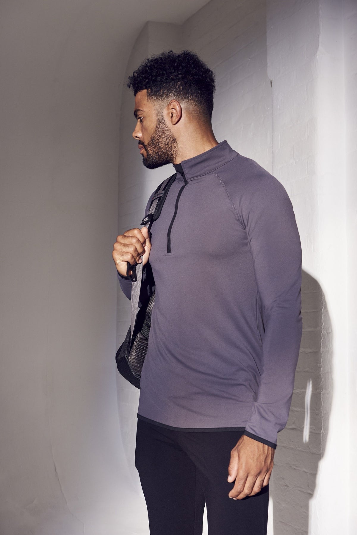Cool 1/2 Zip Sweatshirt | JET BLACK/FIRE RED