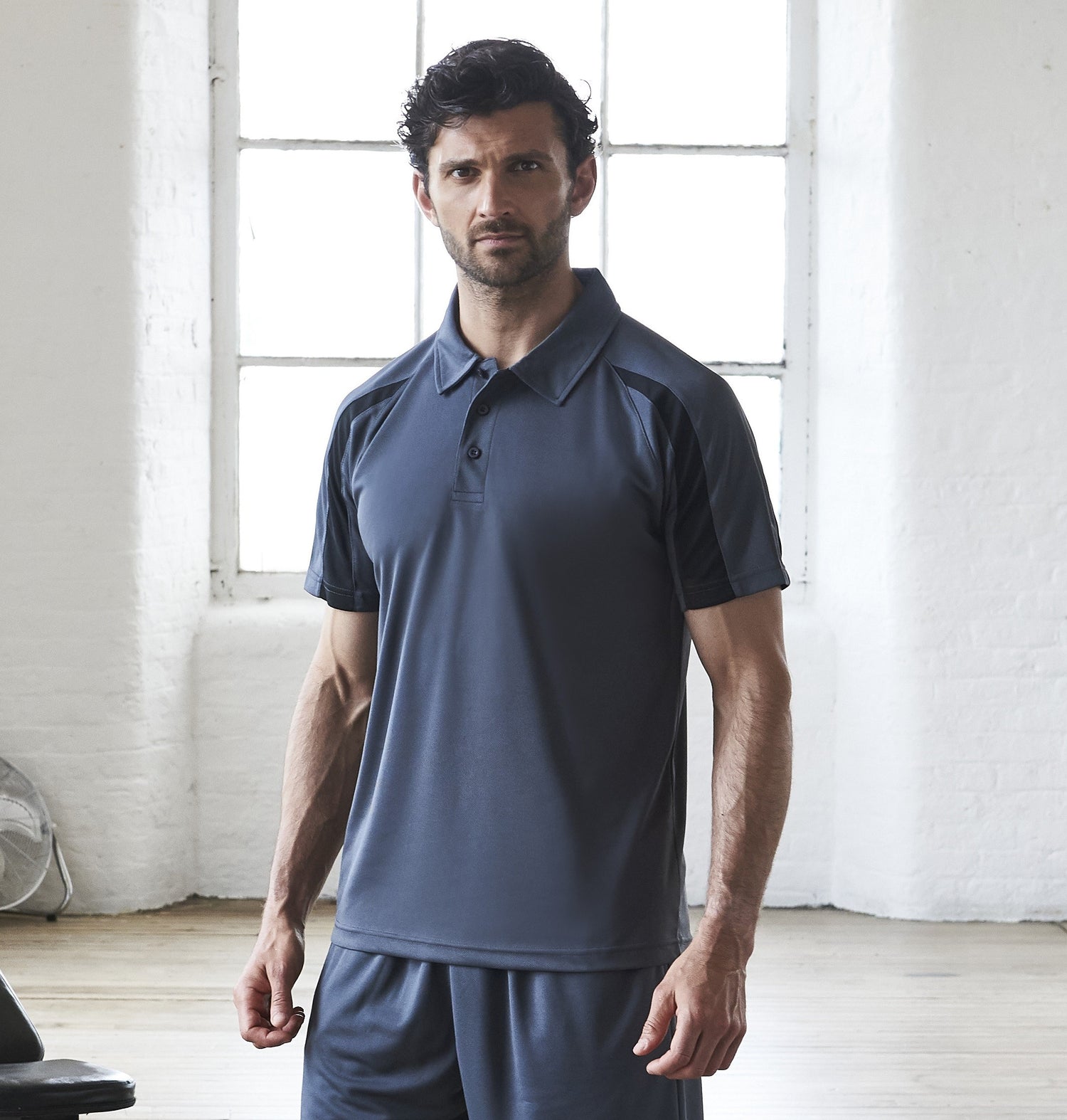 Contrast Cool Polo | CHARCOAL/LIME GREEN