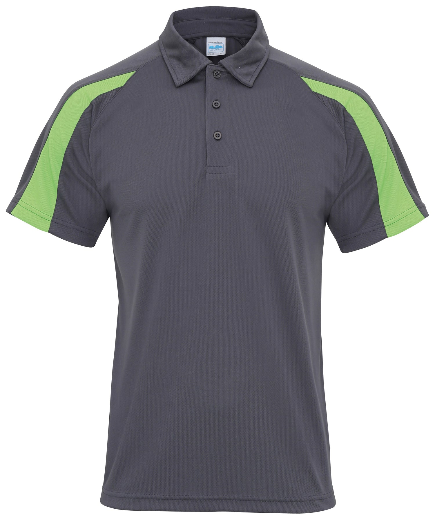 Contrast Cool Polo | CHARCOAL/LIME GREEN