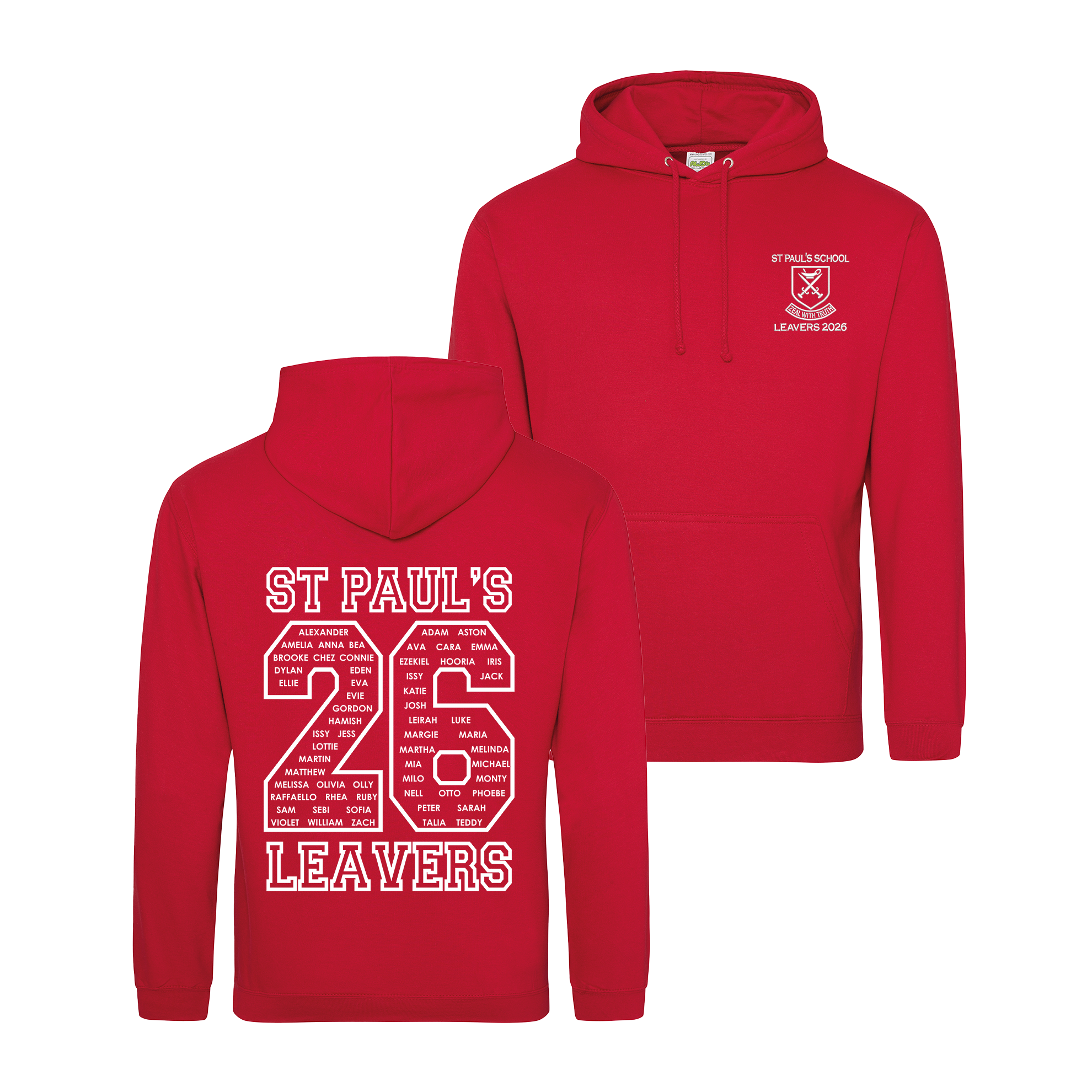 St Pauls School Leavers Hoodie | FIRE RED