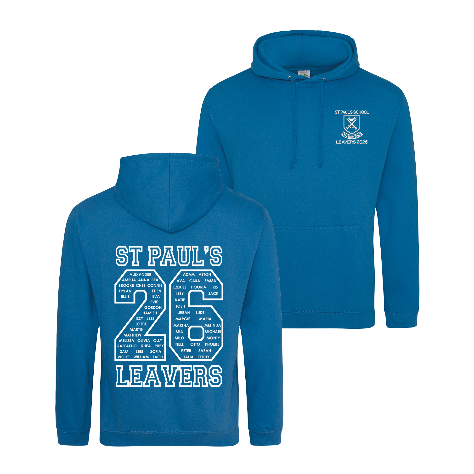 St Pauls School Leavers Hoodie | TROPICAL BLUE
