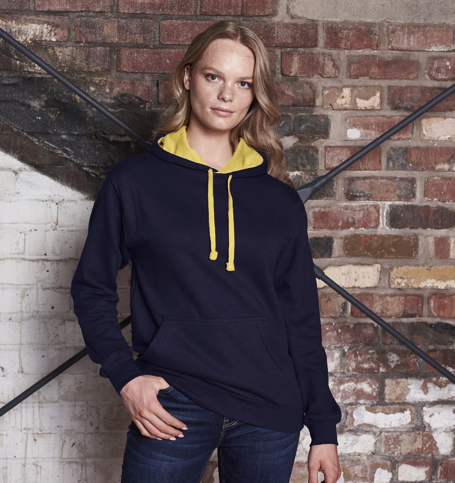 Varsity Hoodie | NEW FRENCH NAVY/FIRE RED