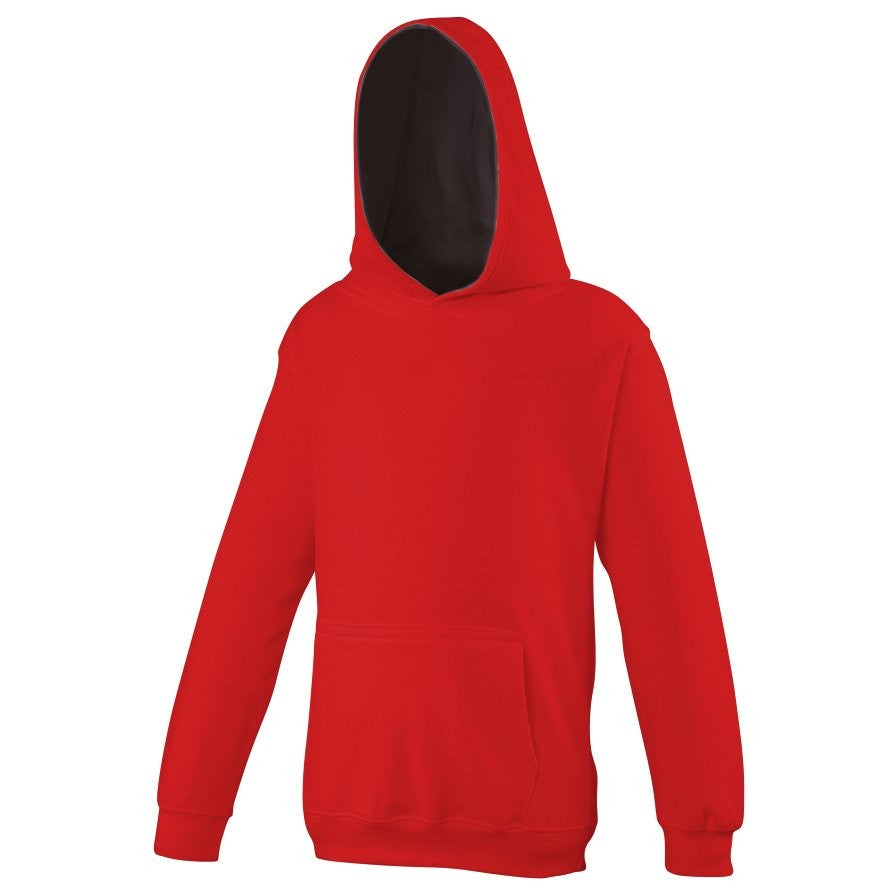 Kids Varsity Hoodie | FIRE RED/JET BLACK