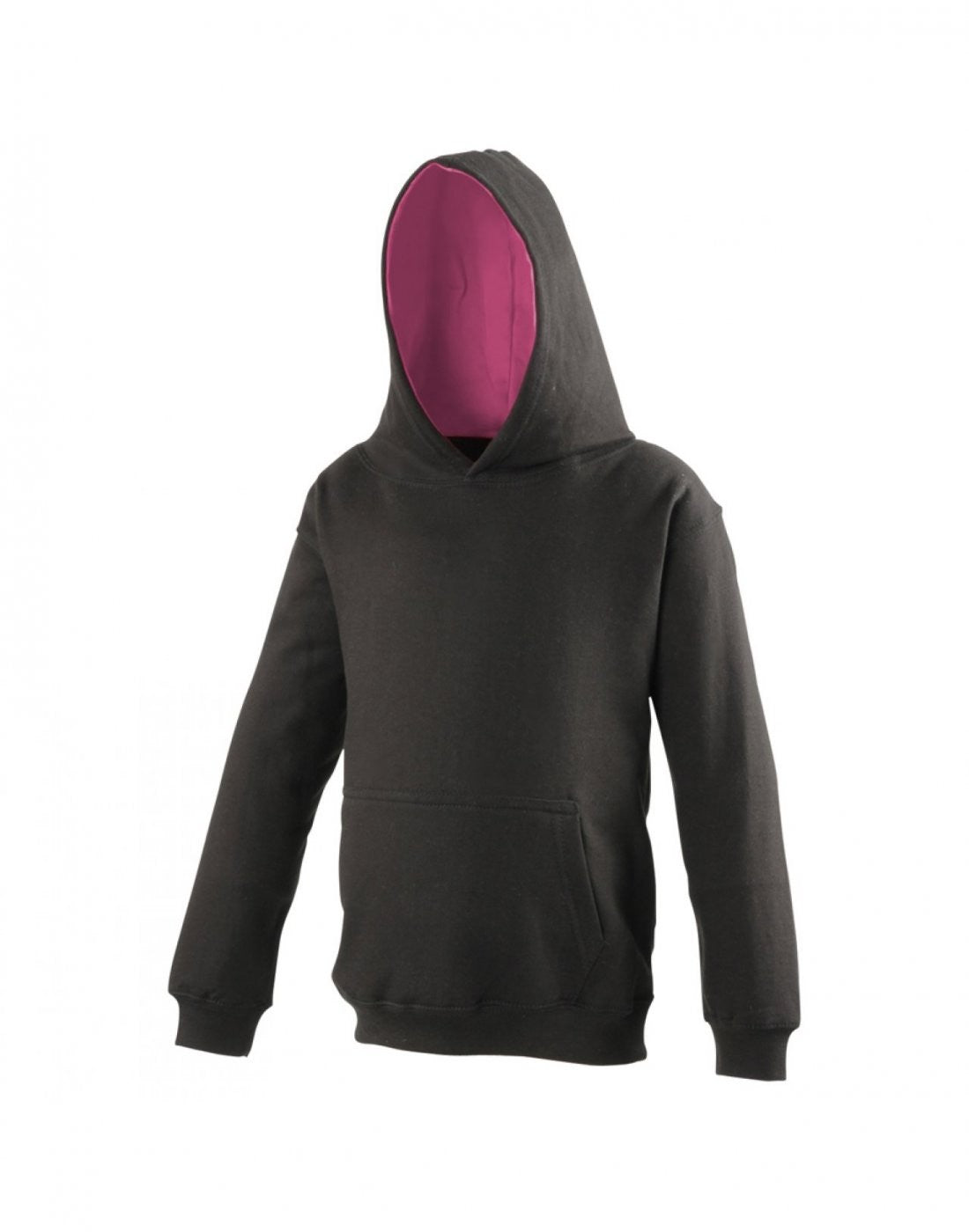 Kids Varsity Hoodie | JET BLACK/HOT PINK