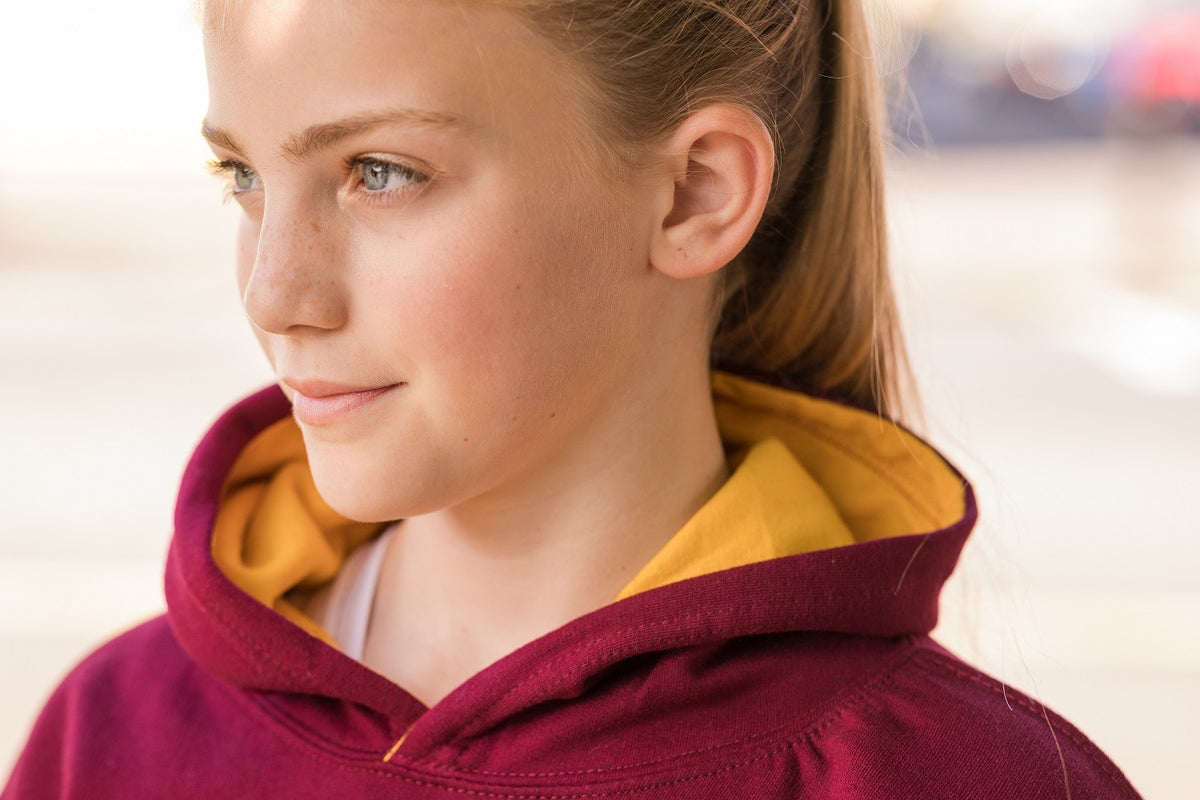 Kids Varsity Hoodie | BABY PINK/ARCTIC WHITE