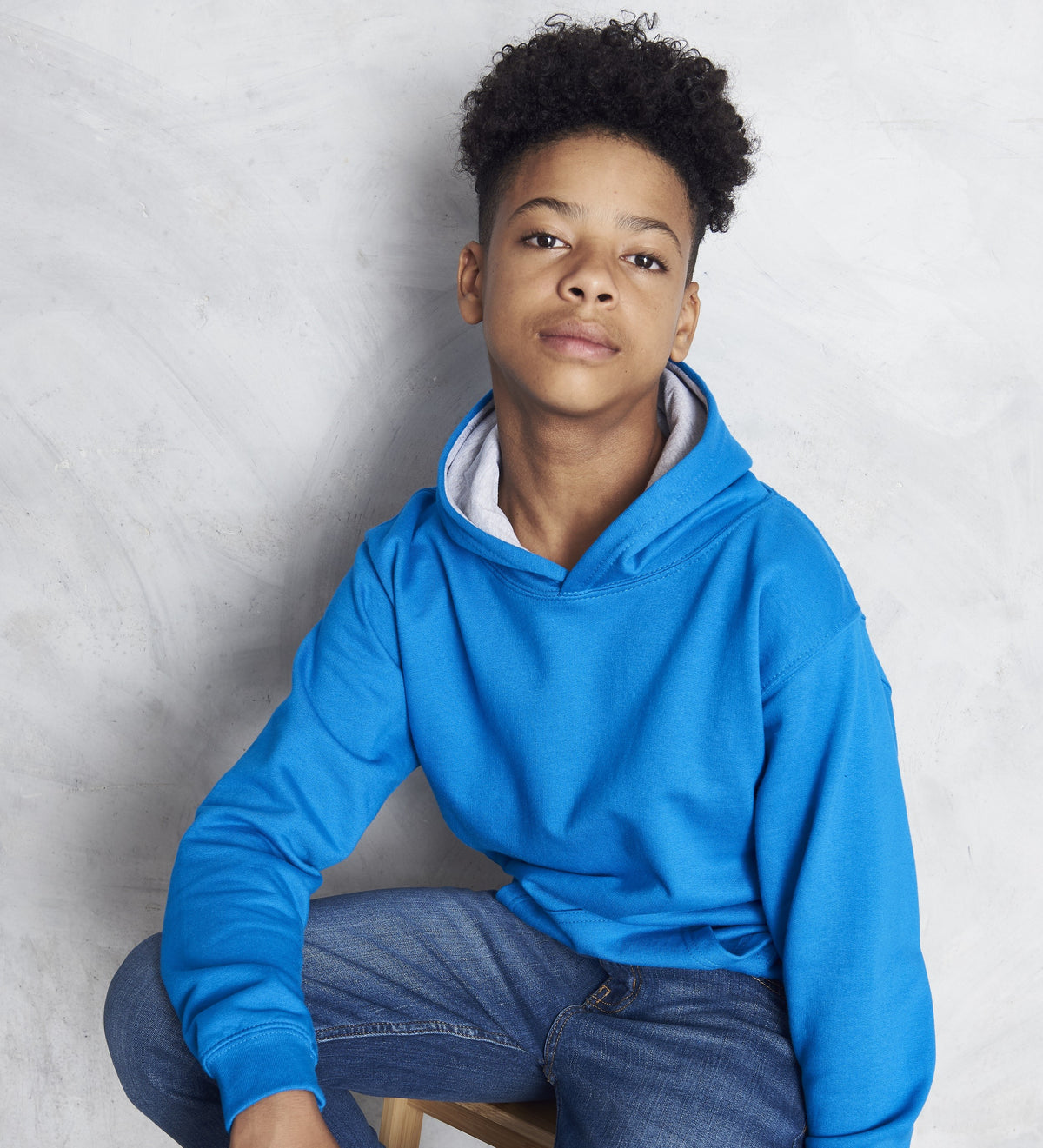Kids Varsity Hoodie | JET BLACK/HOT PINK