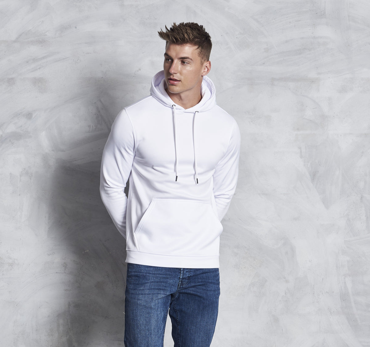 Sports Polyester Hoodie | GREY MELANGE