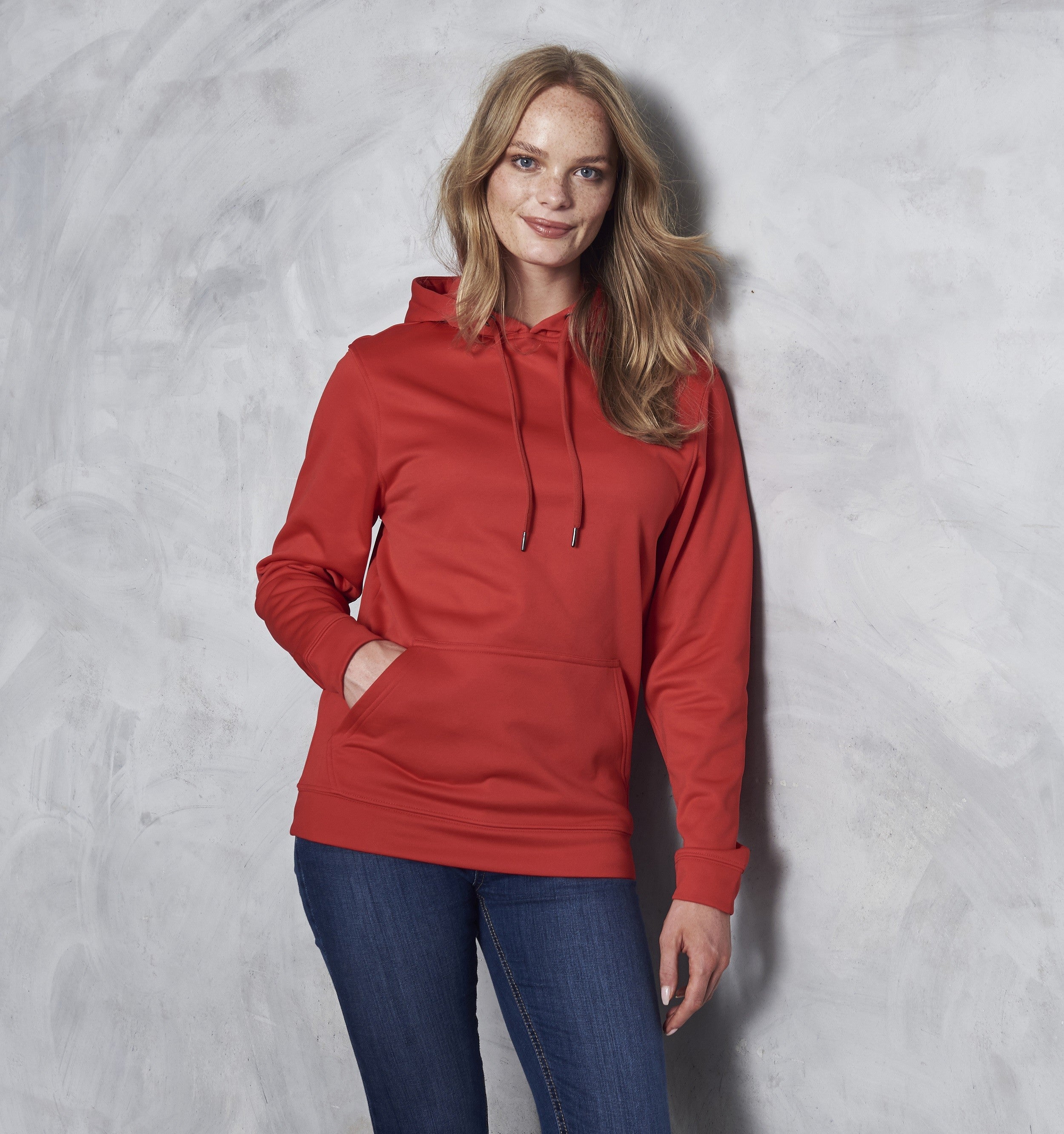 Sports Polyester Hoodie | FIRE RED