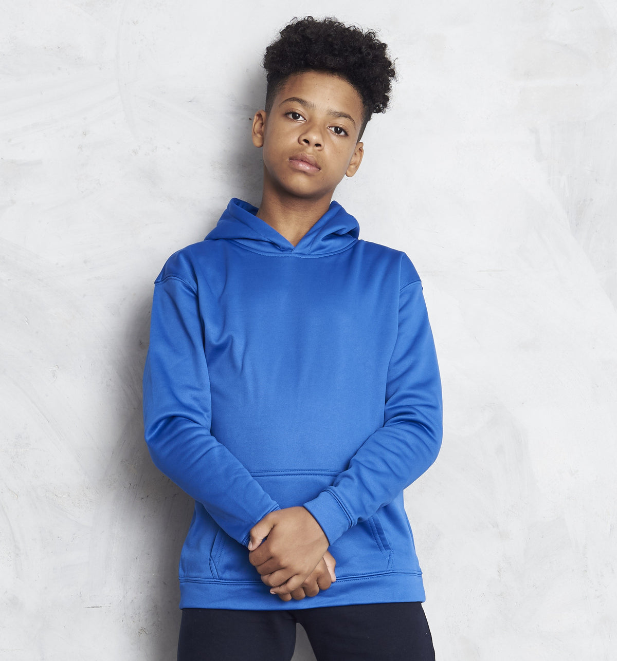 Kids Sports Polyester Hoodie | JET BLACK