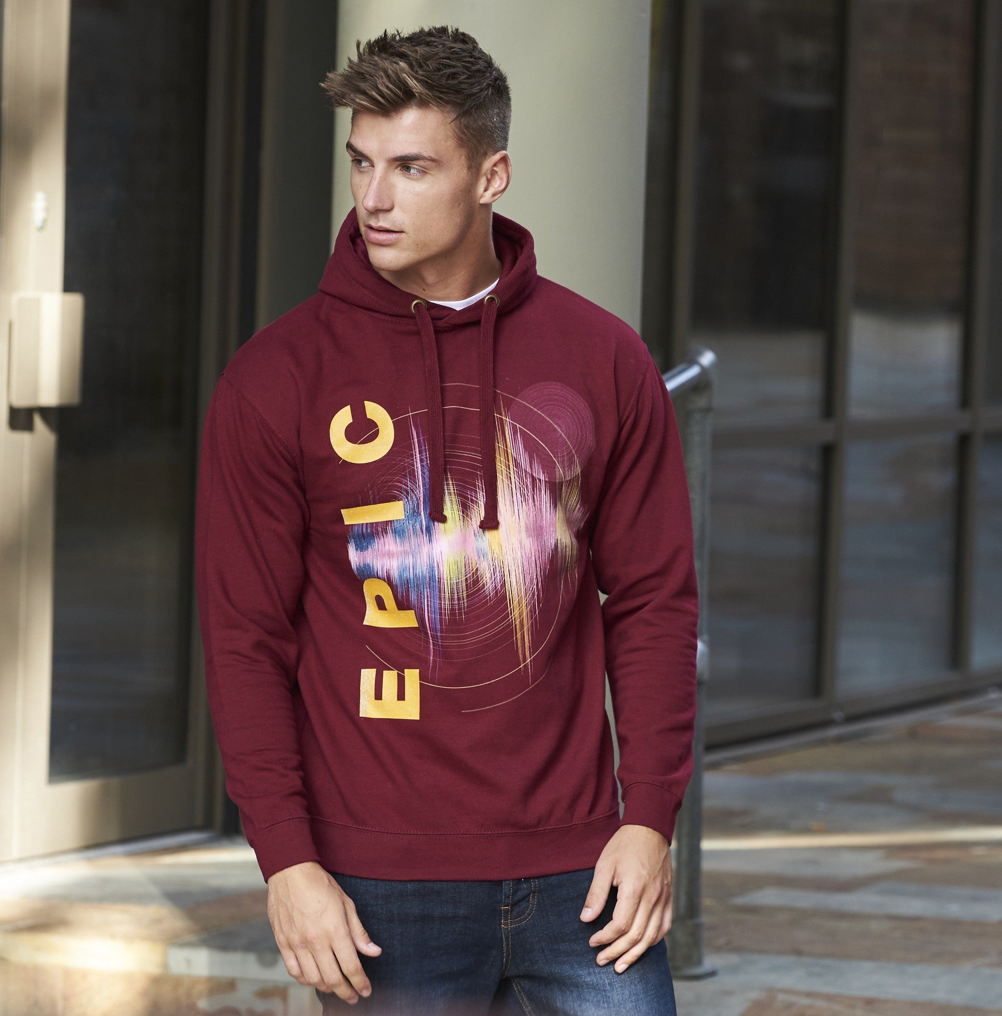 Epic Print Hoodie | JET BLACK