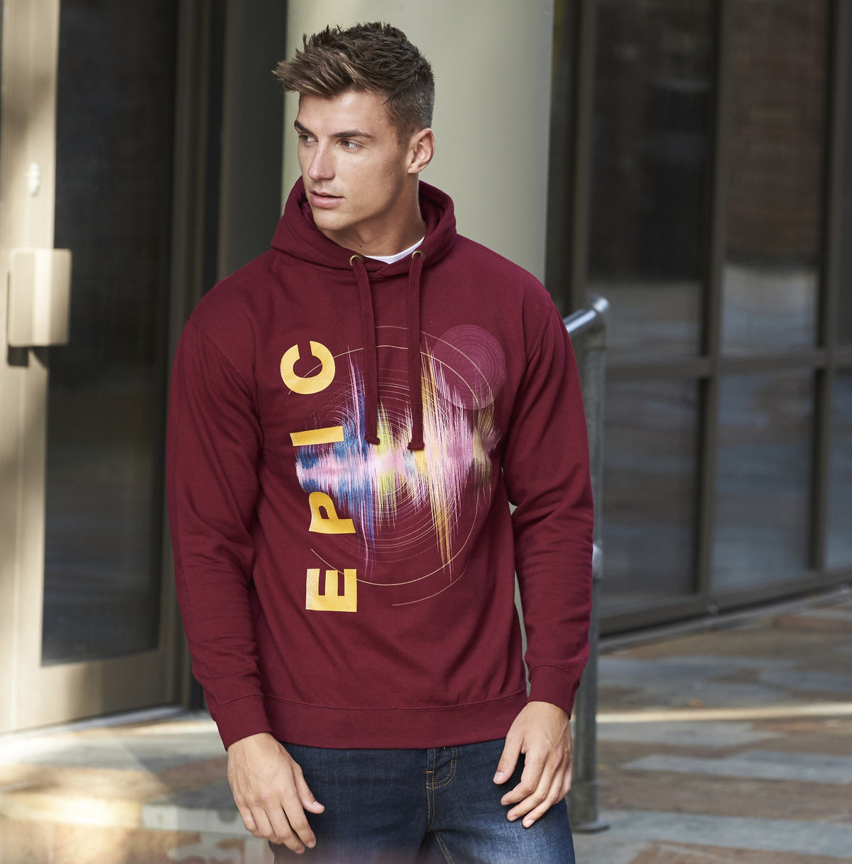 Epic Print Hoodie | CHARCOAL