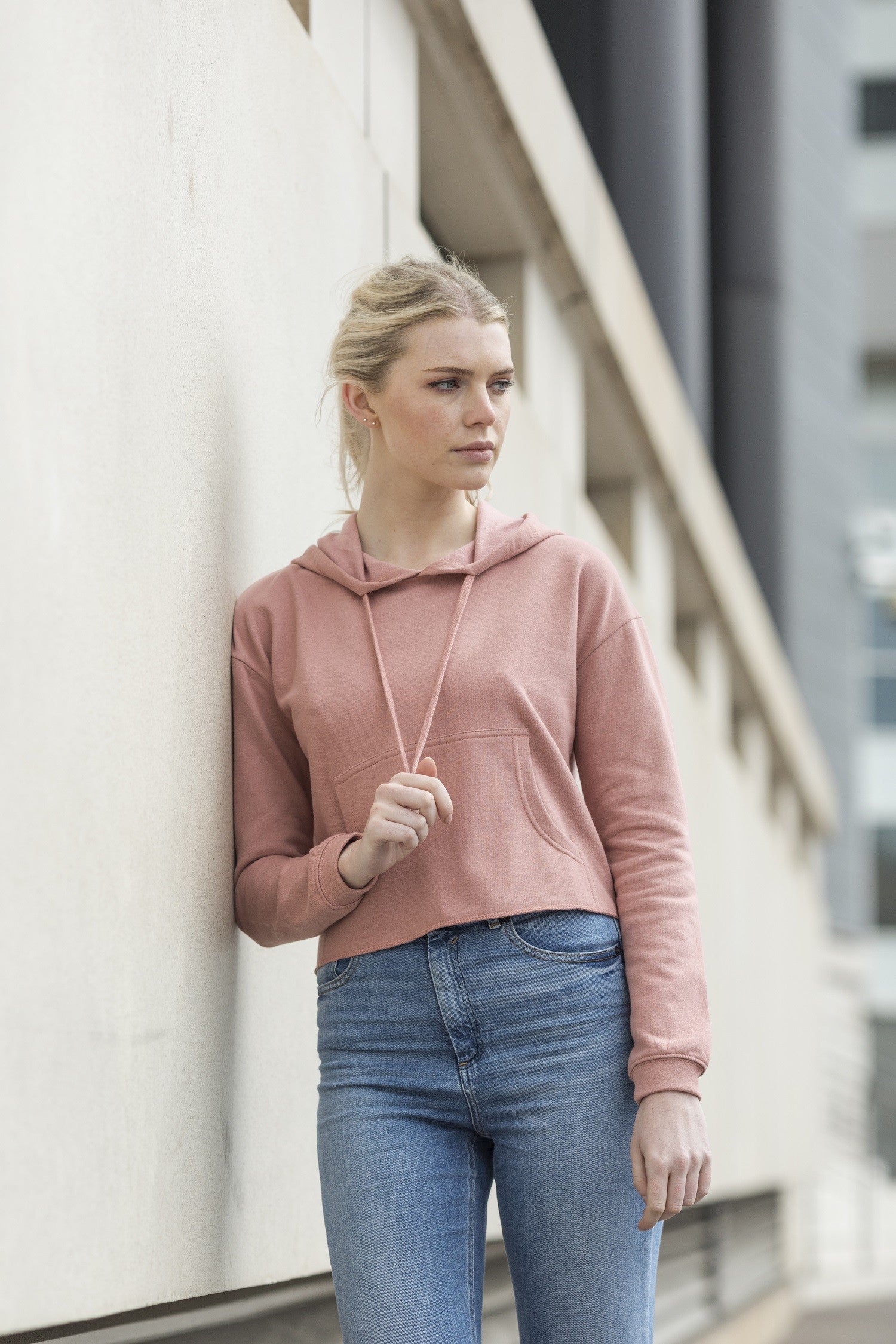 Girlie Cropped Hoodie | DUSTY PINK