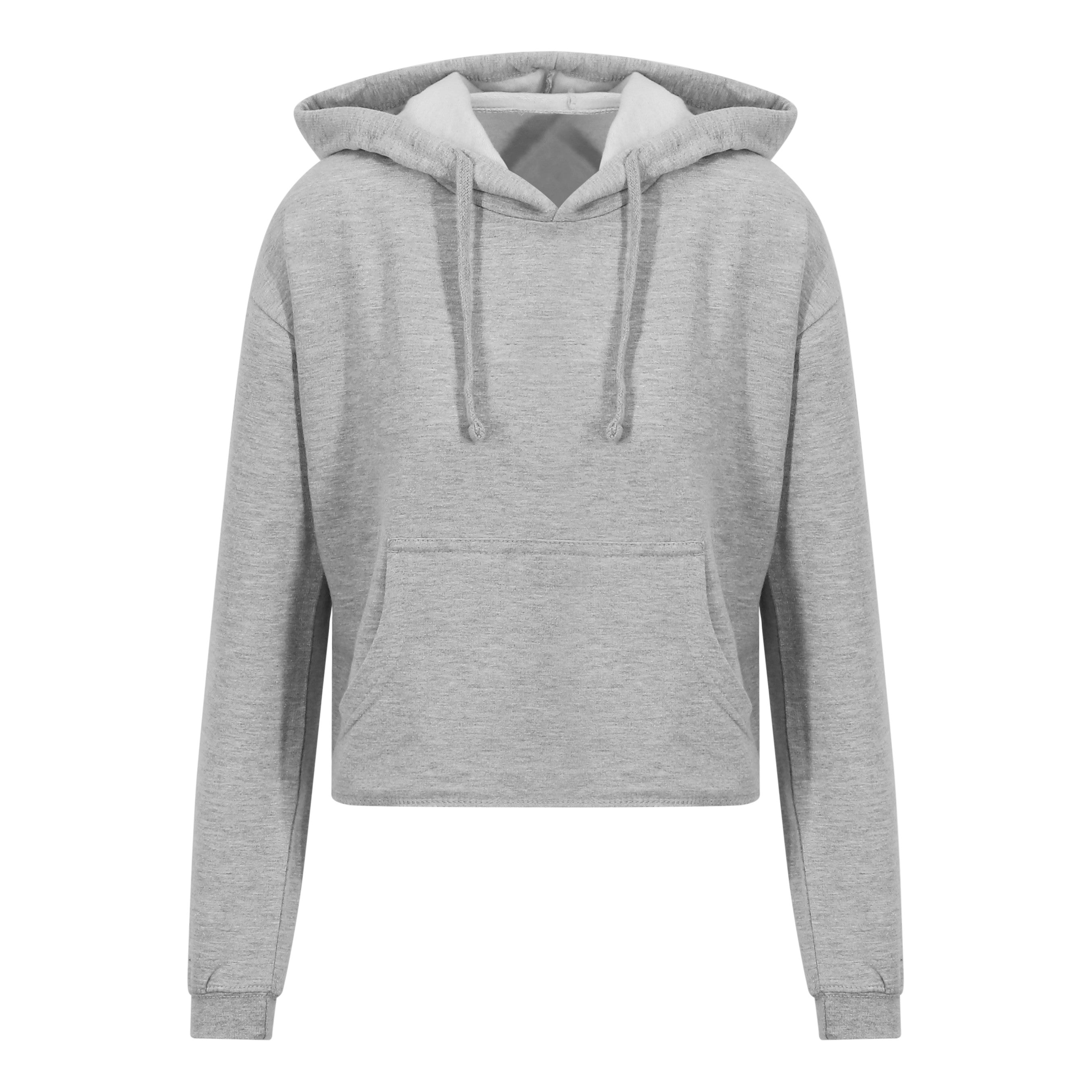 Girlie Cropped Hoodie | HEATHER GREY