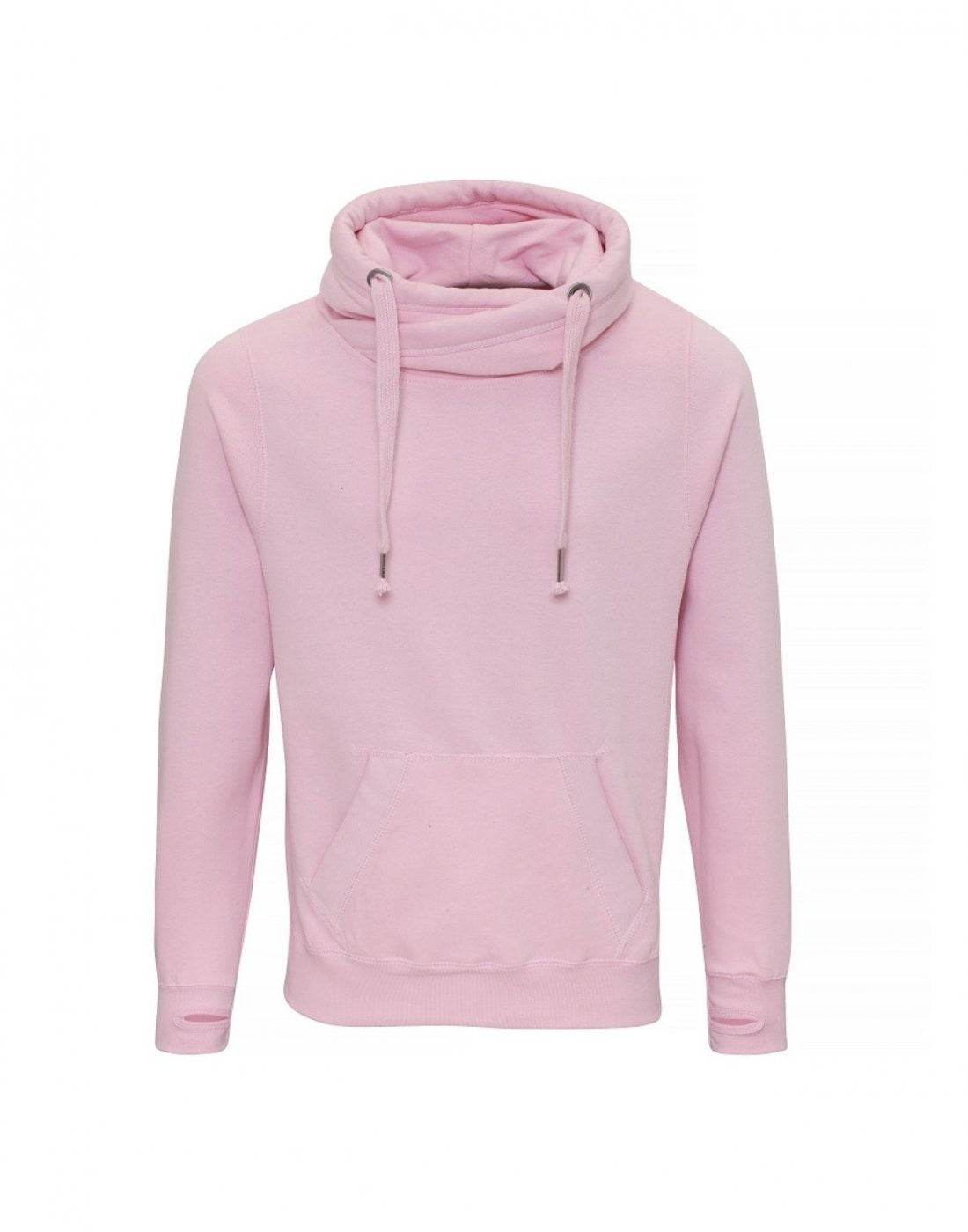 Cross Neck Hoodie | BABY PINK