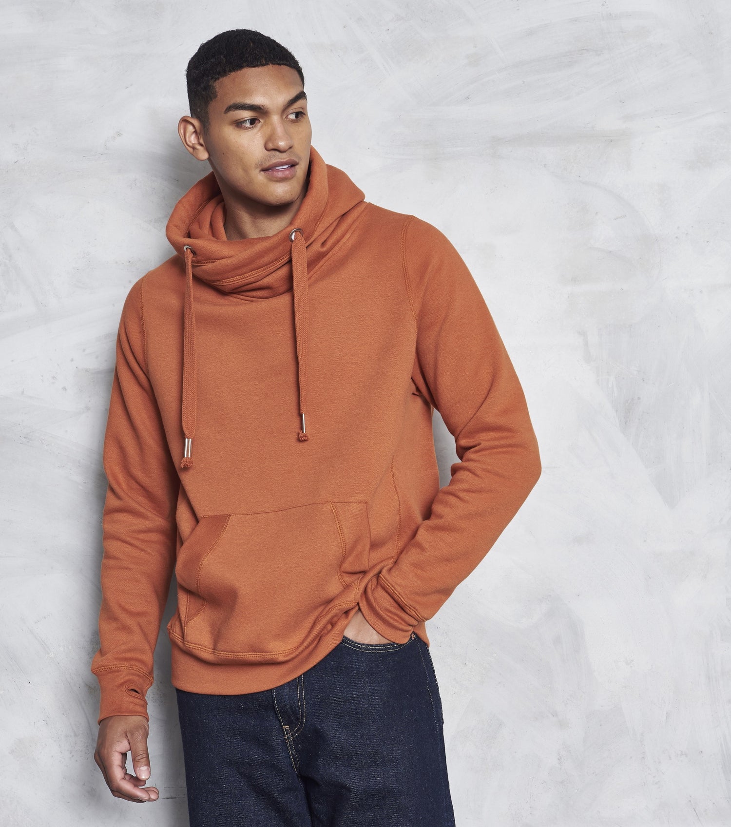 Cross Neck Hoodie | DUSTY PINK