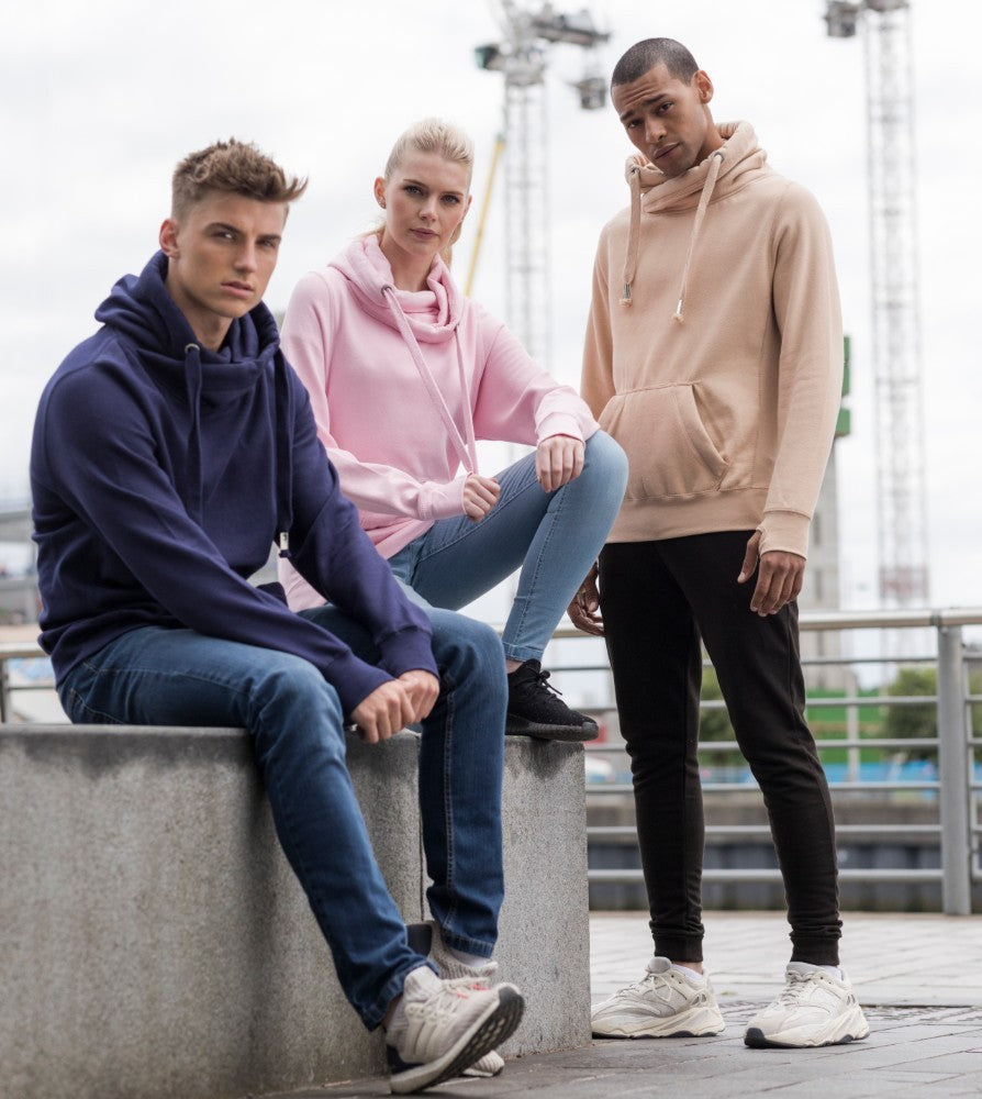 Cross Neck Hoodie | HEATHER GREY