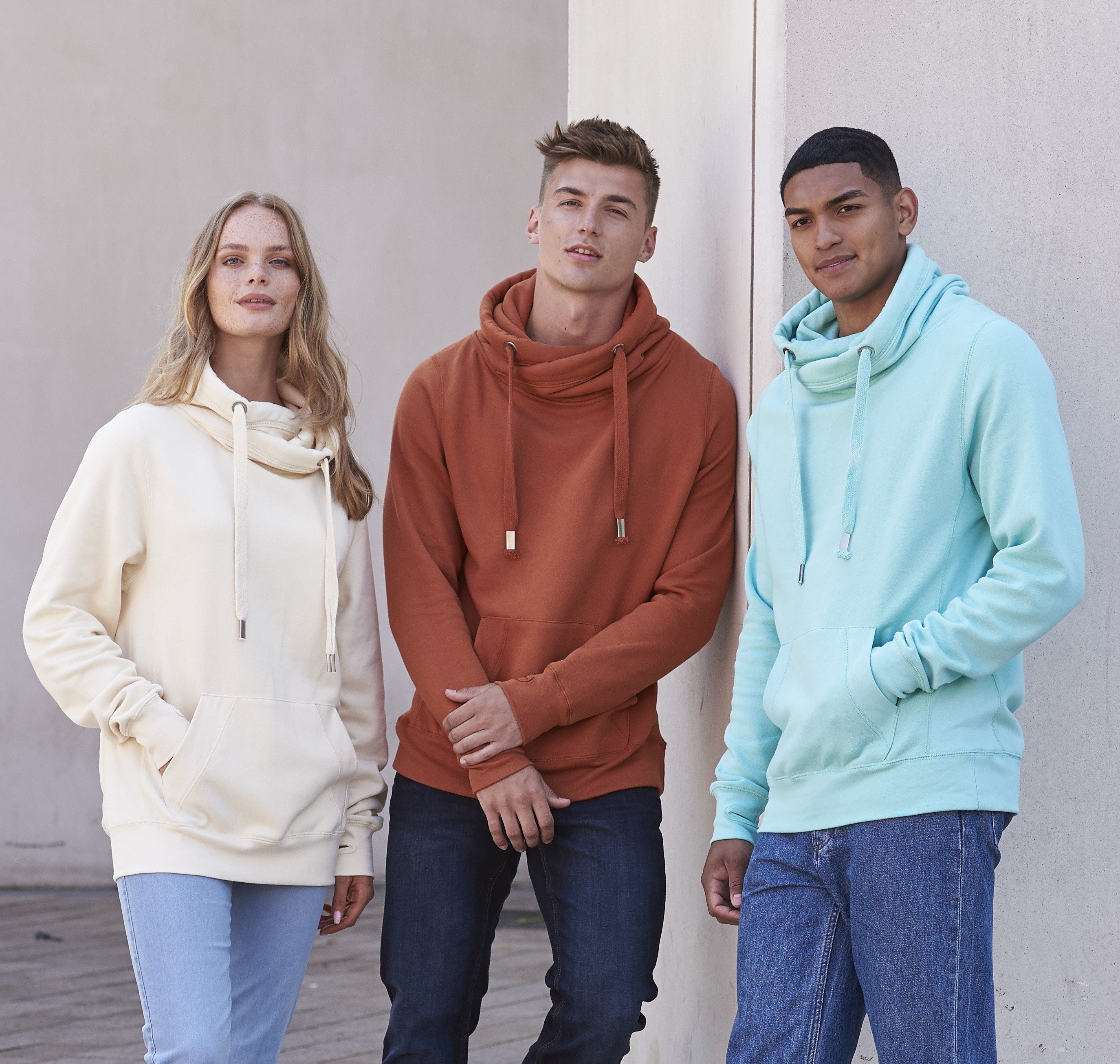 Cross Neck Hoodie | SKY BLUE