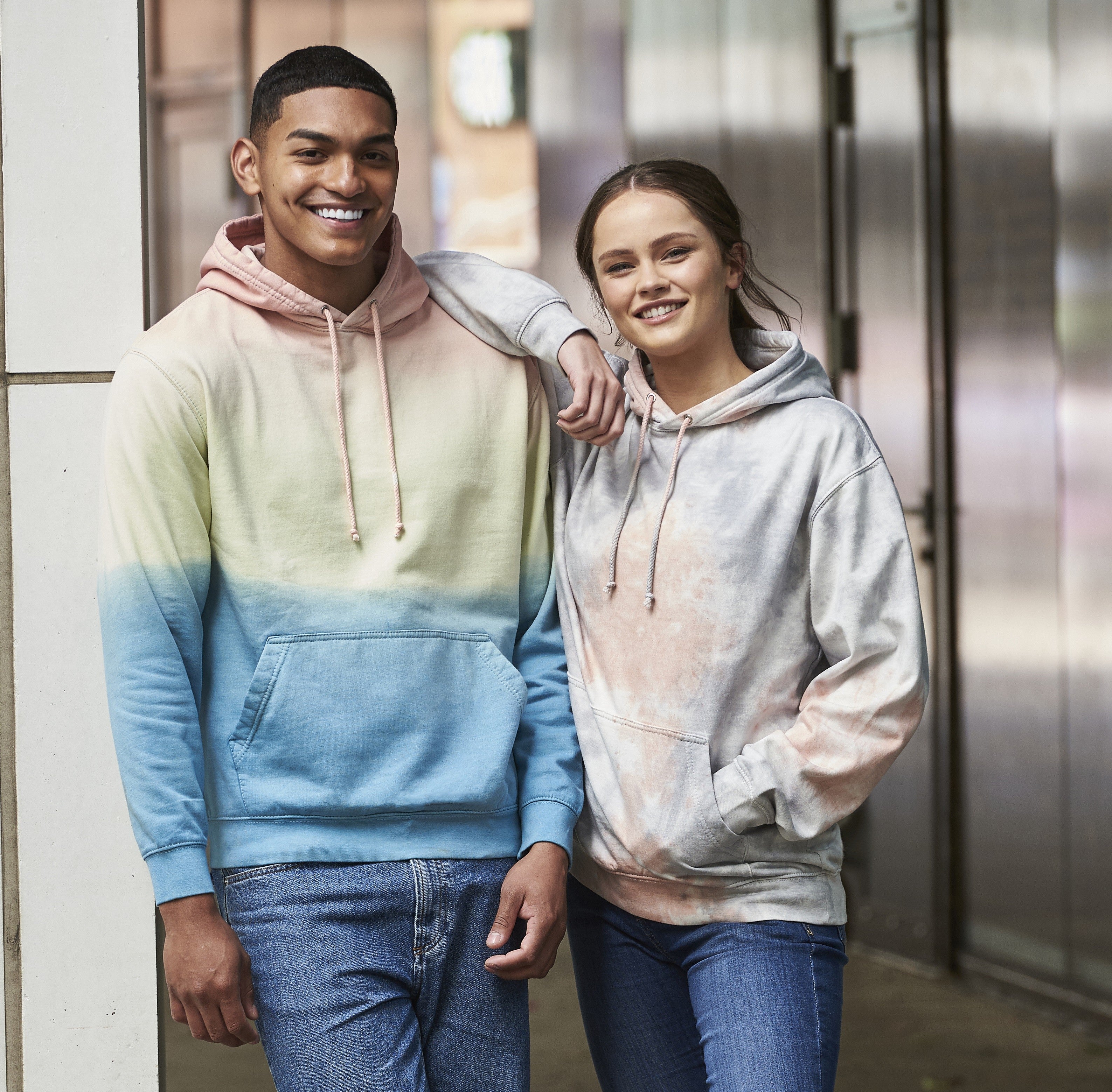 Tie-Dye Hoodie | GREY PINK MARBLE