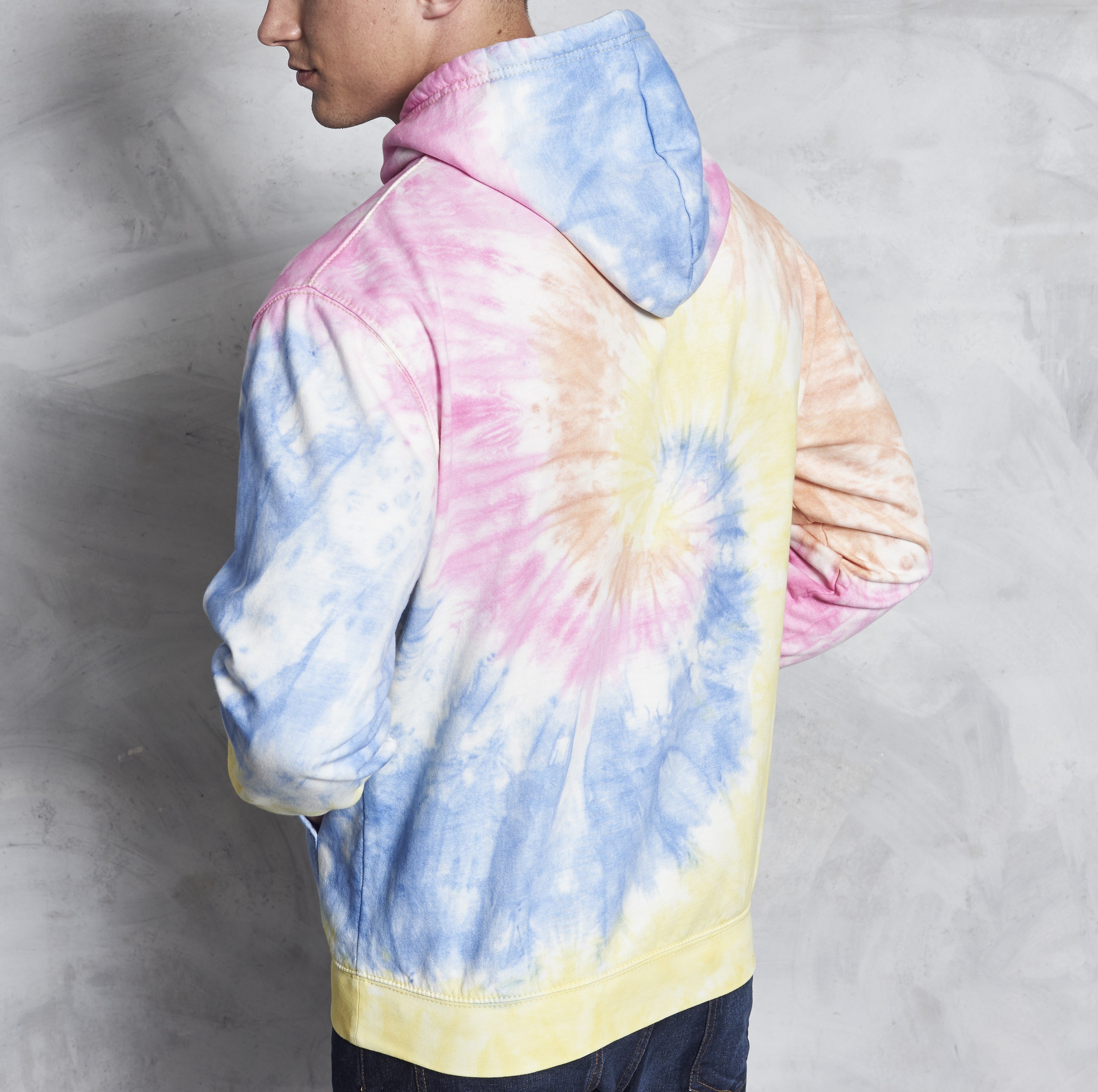 Tie-Dye Hoodie | GREY PINK MARBLE