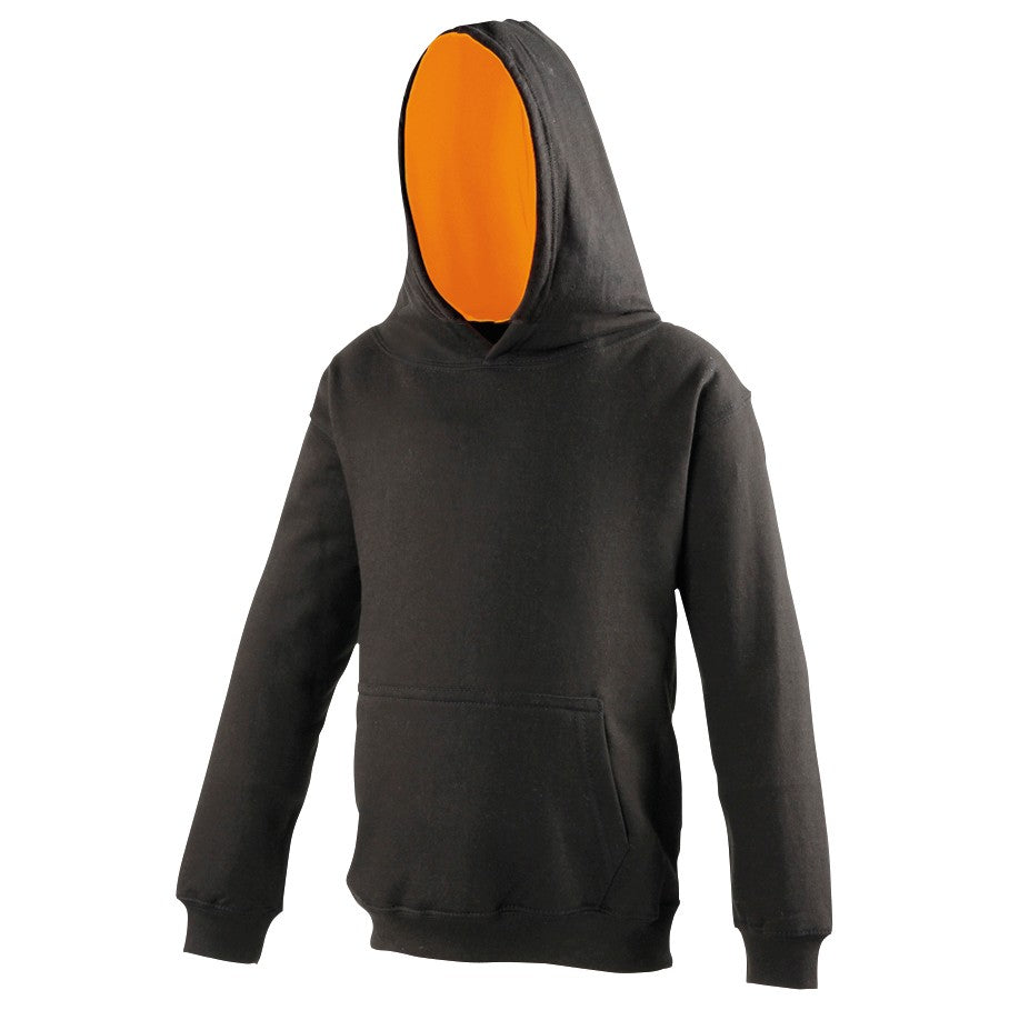 Kids Varsity Hoodie | JET BLACK/ORANGE CRUSH