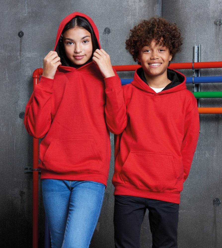 Kids Varsity Hoodie | JET BLACK/HEATHER GREY